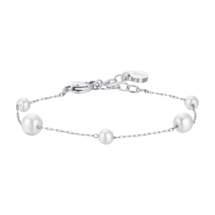 BRACCIALE DONNA IN ACCIAIO CON PERLE