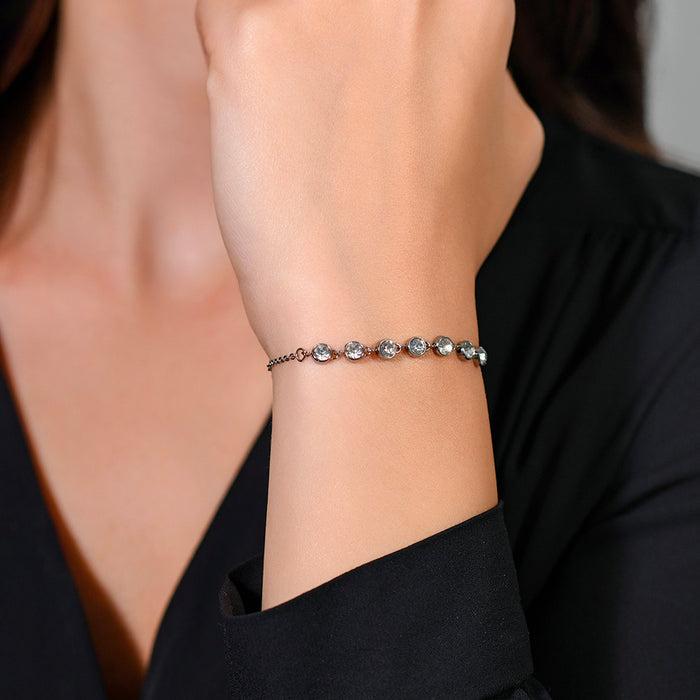 WOMEN'S BRACELET IN STEEL WITH WHITE CRYSTALS