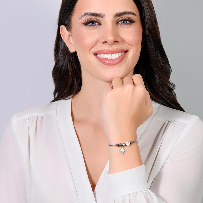 BRACELET FEMME EN ACIER SISSI STAR ET CRISTAUX