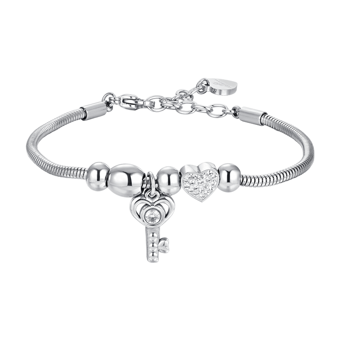WOMEN'S BRACELET IN STEEL KEY AND CRYSTALS