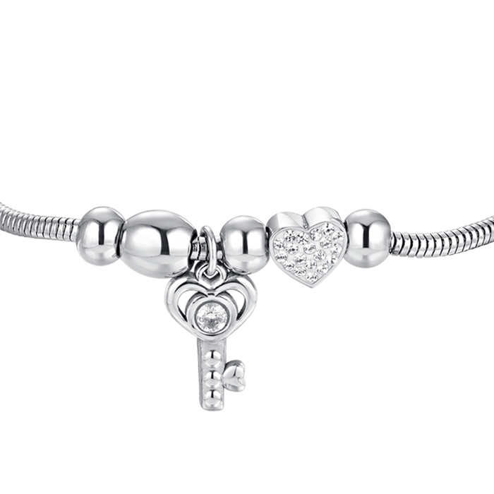 WOMEN'S BRACELET IN STEEL KEY AND CRYSTALS