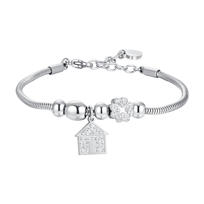 WOMEN'S BRACELET IN STEEL, HOUSE AND CRYSTALS