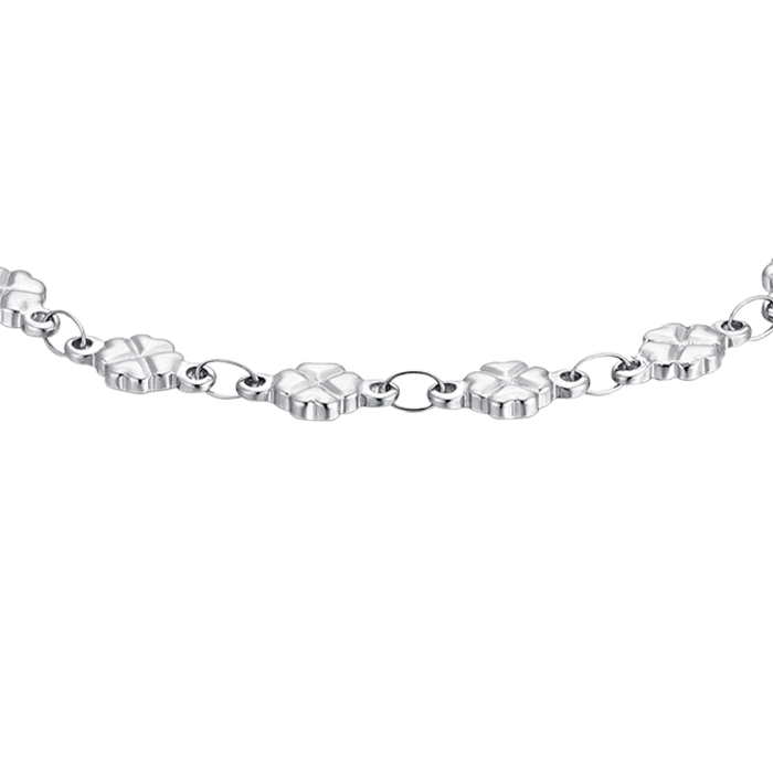 WOMEN'S BRACELET IN STEEL FOUR-LEAF CLOVERS