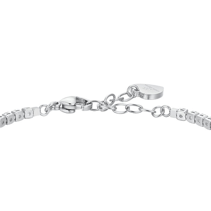 BRACELET TENNIS FEMME EN ACIER, CRISTAUX ET ZIRCON ROSE