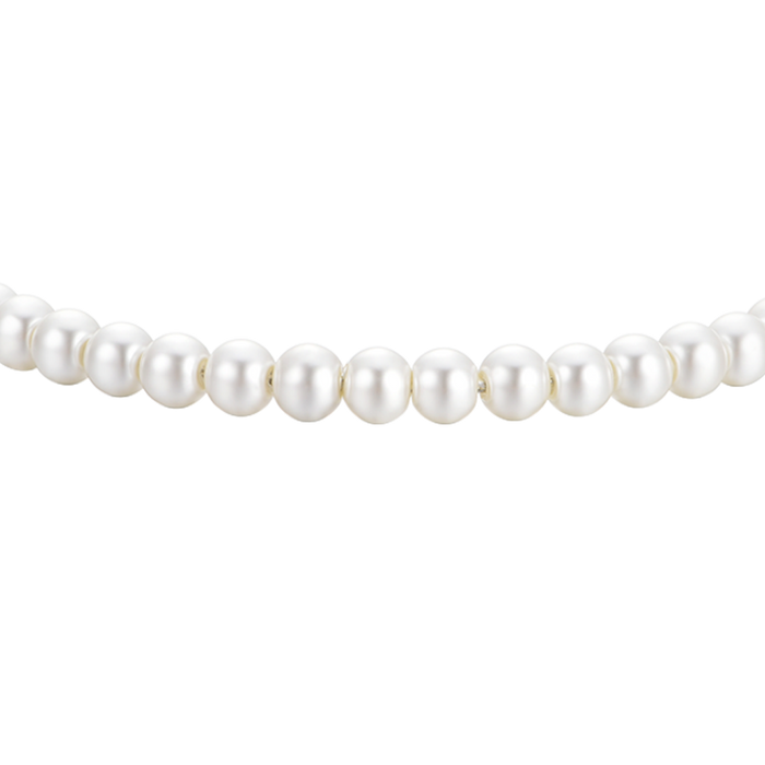 BRACCIALE DONNA IN ACCIAIO CON PERLE BIANCHE