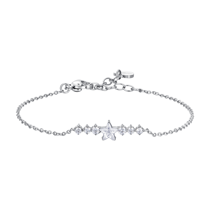 BRACCIALE DONNA IN ACCIAIO CON STELLA E CRISTALLI BIANCHI