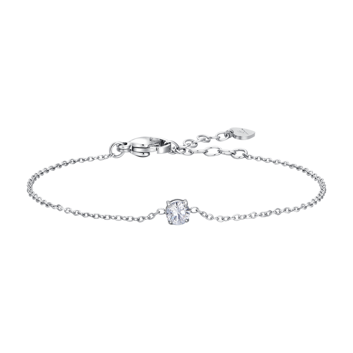 BRACCIALE DONNA IN ACCIAIO  CON CRISTALLO BIANCO