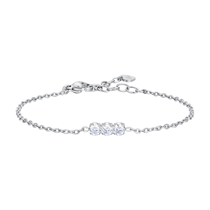 BRACCIALE DONNA IN ACCIAIO CON CRISTALLI BIANCHI