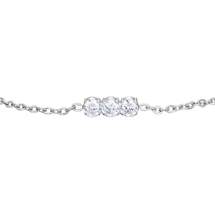 BRACCIALE DONNA IN ACCIAIO CON CRISTALLI BIANCHI