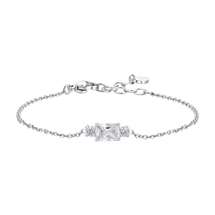 BRACCIALE DONNA IN ACCIAIO CON ZIRCONI BIANCHI