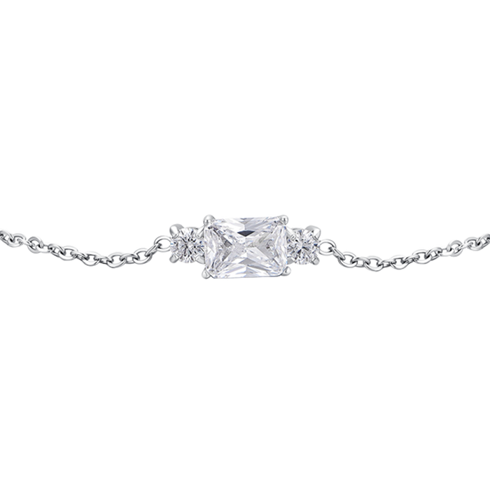 BRACCIALE DONNA IN ACCIAIO CON ZIRCONI BIANCHI