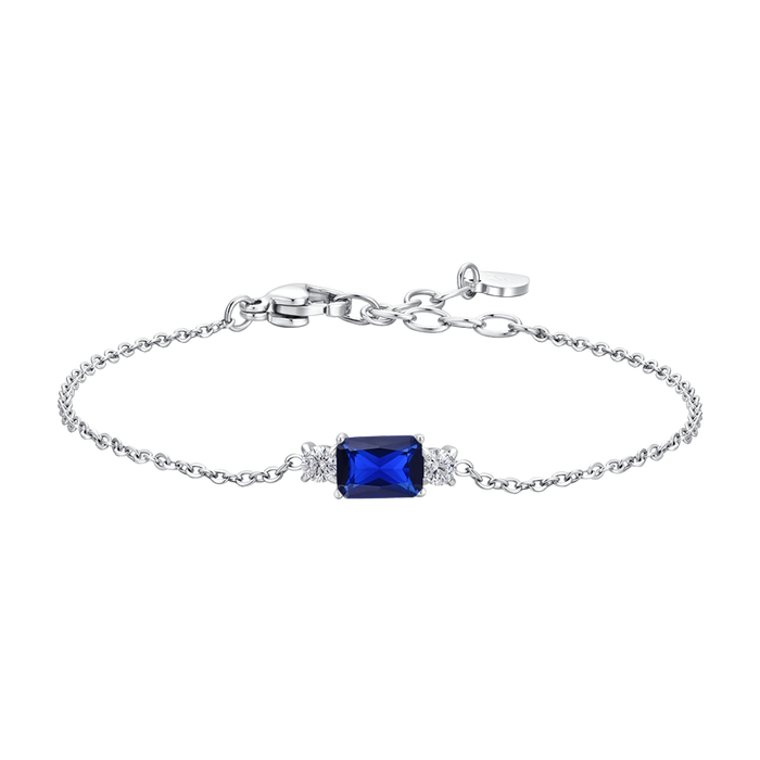 BRACCIALE DONNA IN ACCIAIO CON ZIRCONI BLU E BIANCHI
