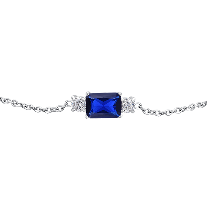 BRACCIALE DONNA IN ACCIAIO CON ZIRCONI BLU E BIANCHI