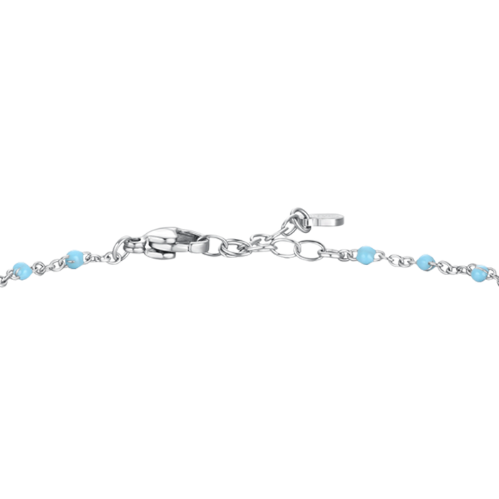 BRACCIALE DONNA IN ACCIAIO CON QUADRIFOGLIO,CRISTALLO E PIETRE CON SMALTO TURCHE