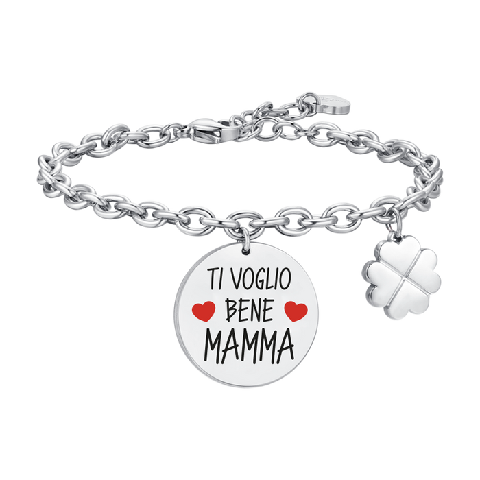BRACCIALE DONNA IN ACCIAIO TI VOGLIO BENE MAMMA