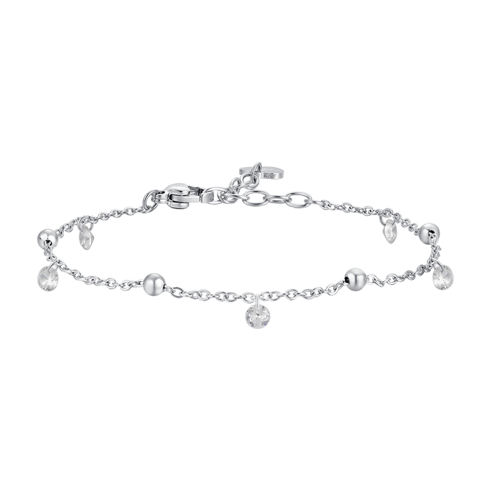 BRACCIALE DONNA IN ACCIAIO CON ZIRCONI BIANCHI