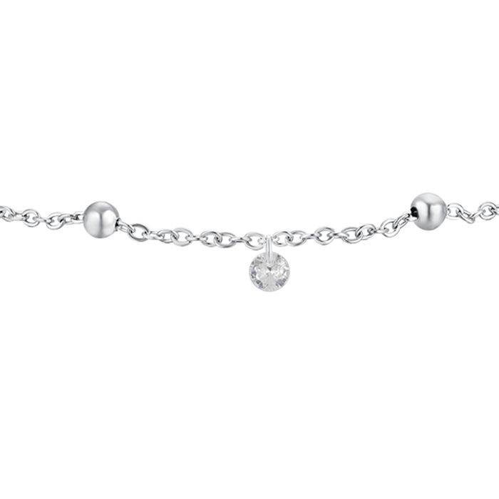 BRACCIALE DONNA IN ACCIAIO CON ZIRCONI BIANCHI