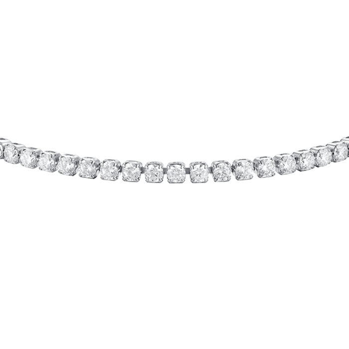 BRACCIALE TENNIS DONNA IN ACCIAIO CON ZIRCONI BIANCHI