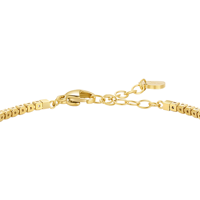 BRACCIALE TENNIS DONNA IN ACCIAIO CON ZIRCONI BIANCHI COLORE ORO