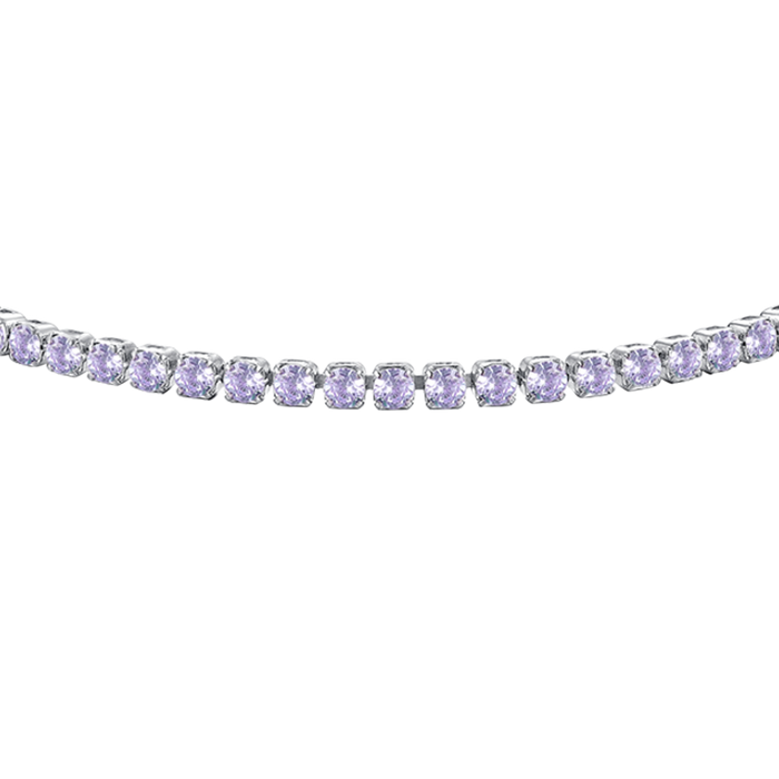 BRACCIALE TENNIS DONNA IN ACCIAIO CON ZIRCONI VIOLA