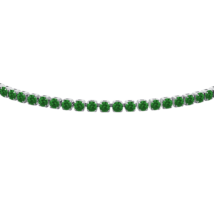 BRACCIALE TENNIS DONNA IN ACCIAIO CON ZIRCONI VERDI