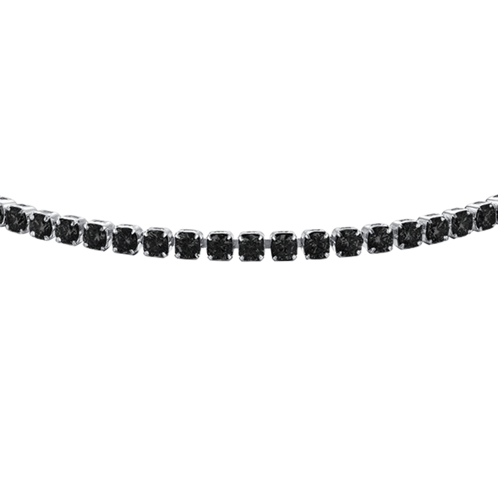 BRACCIALE TENNIS DONNA IN ACCIAIO CON ZIRCONI NERI