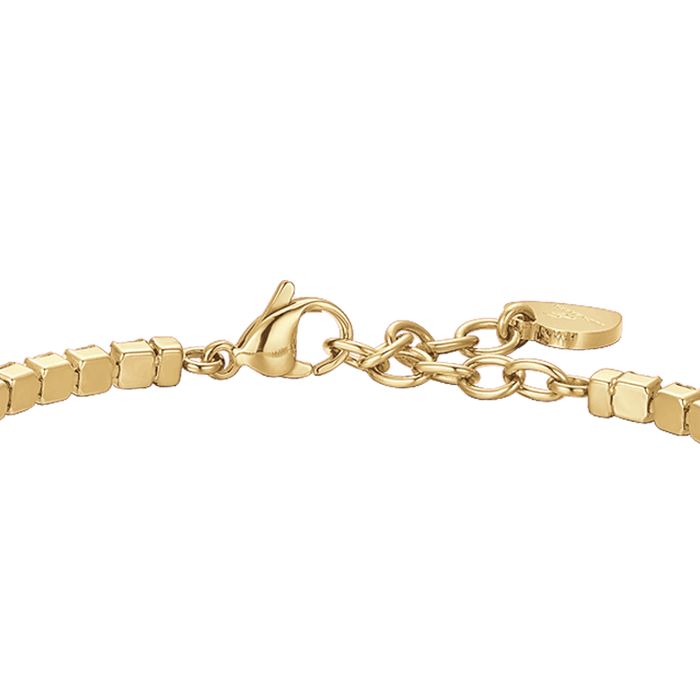 BRACCIALE DONNA TENNIS IN ACCIAIO IP GOLD CON CRISTALLI ROSSI