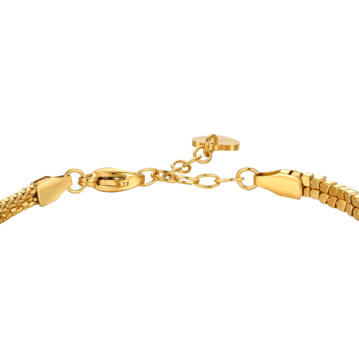 BRACCIALE DONNA IN ACCIAIO IP GOLD CON NODO E ZIRCONI ROSA