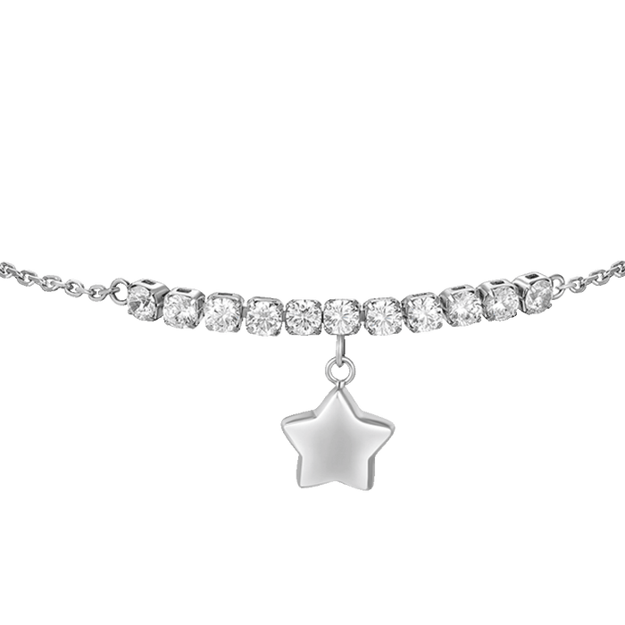 BRACCIALE DONNA IN ACCIAIO CON STELLA E ZIRCONI BIANCHI