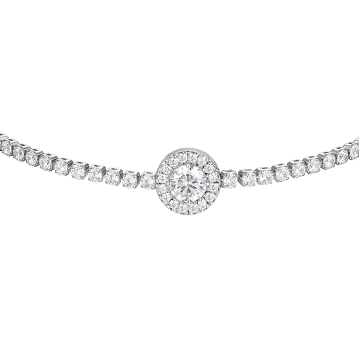 BRACCIALE TENNIS DONNA IN ACCIAIO CON ELEMENTO CON ZIRCONI BIANCHI
