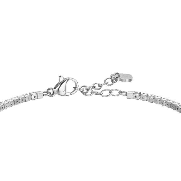 BRACCIALE TENNIS DONNA IN ACCIAIO CON ELEMENTO CON ZIRCONI BLU E BIANCHI