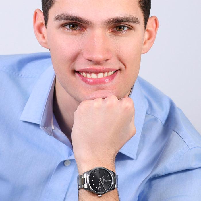 MEN'S STEEL WATCH BLACK DIAL