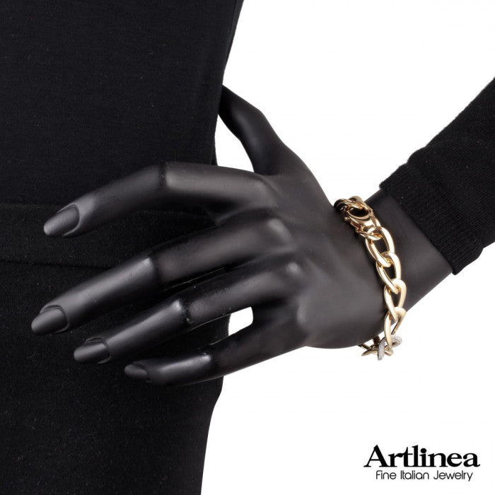 Bracciale in oro giallo e bianco 18kt