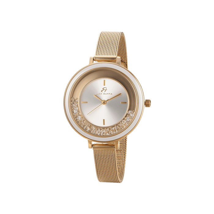 OROLOGIO DONNA CON CASSA IN ACCIAIO GHIERA IN CERAMICA