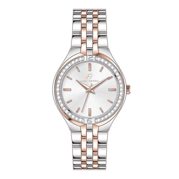 WOMEN'S WATCH IN STEEL AND IP ROSE GOLD
