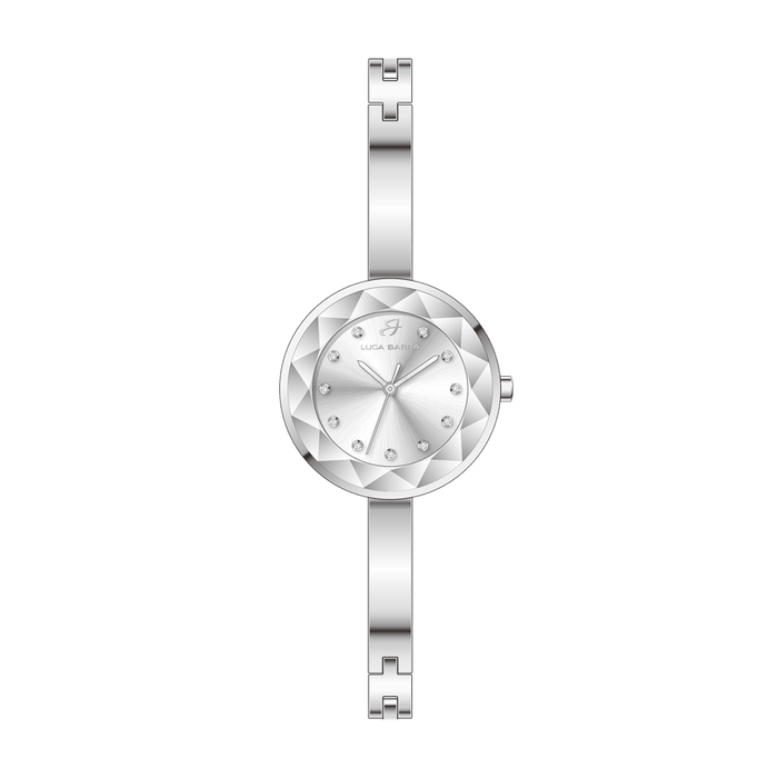 MONTRE FEMME EN ACIER CADRAN BLANC