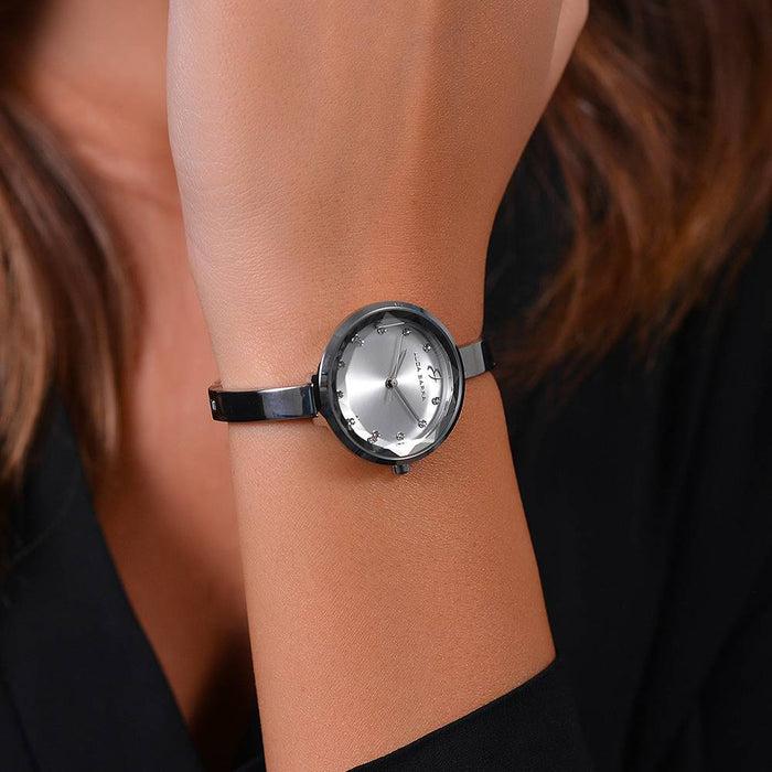 MONTRE FEMME EN ACIER CADRAN BLANC