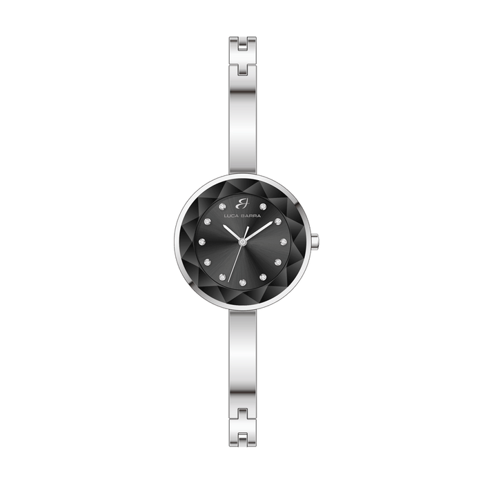 MONTRE FEMME EN ACIER AVEC CADRAN NOIR
