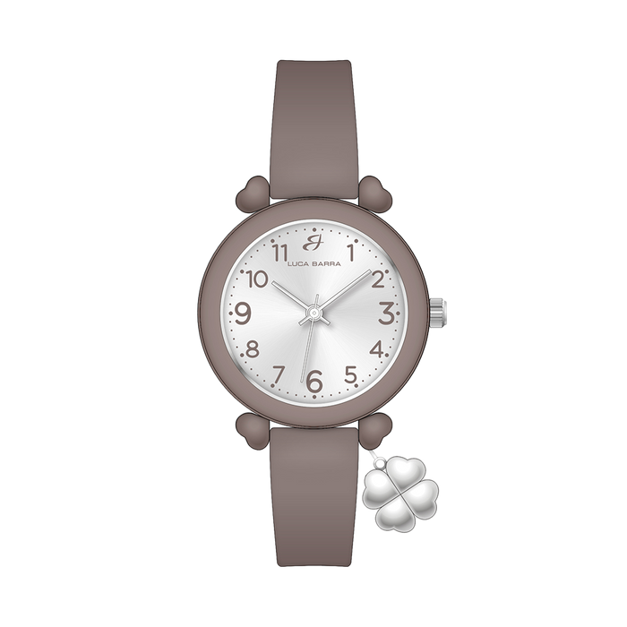 OROLOGIO DONNA GRIGIO CON CHARM QUADRIFOGLIO