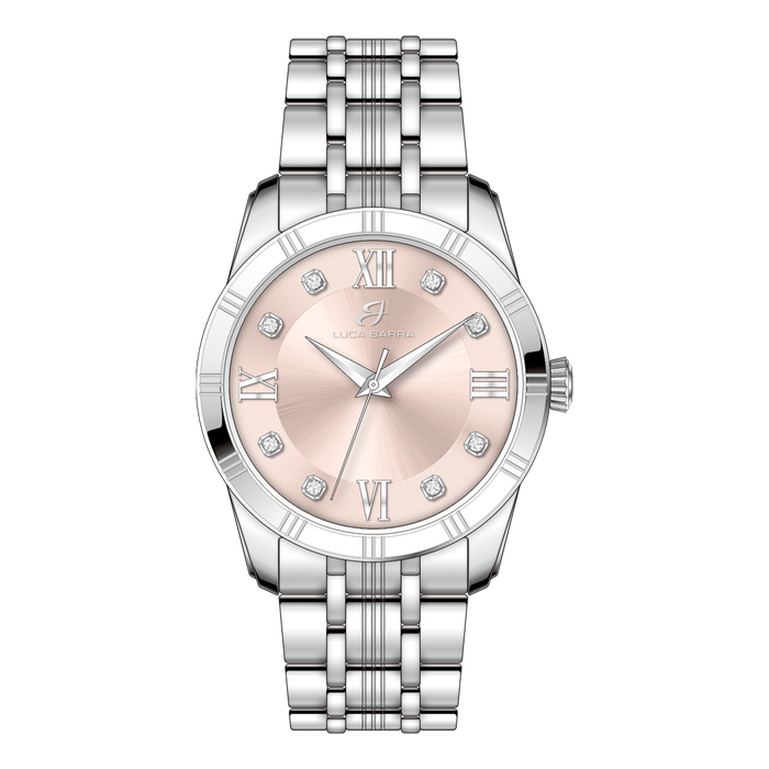 OROLOGIO DONNA IN ACCIAIO CON QUADRANTE ROSA