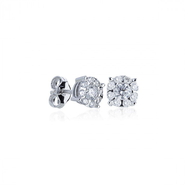 Orecchini in oro bianco 18kt con pavé di diamanti