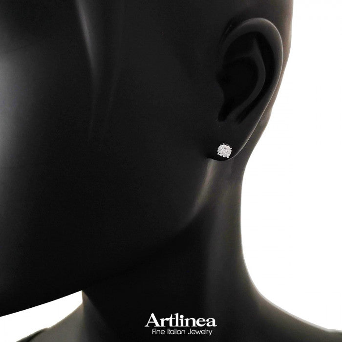 Orecchini in oro bianco 18kt con pavé di diamanti