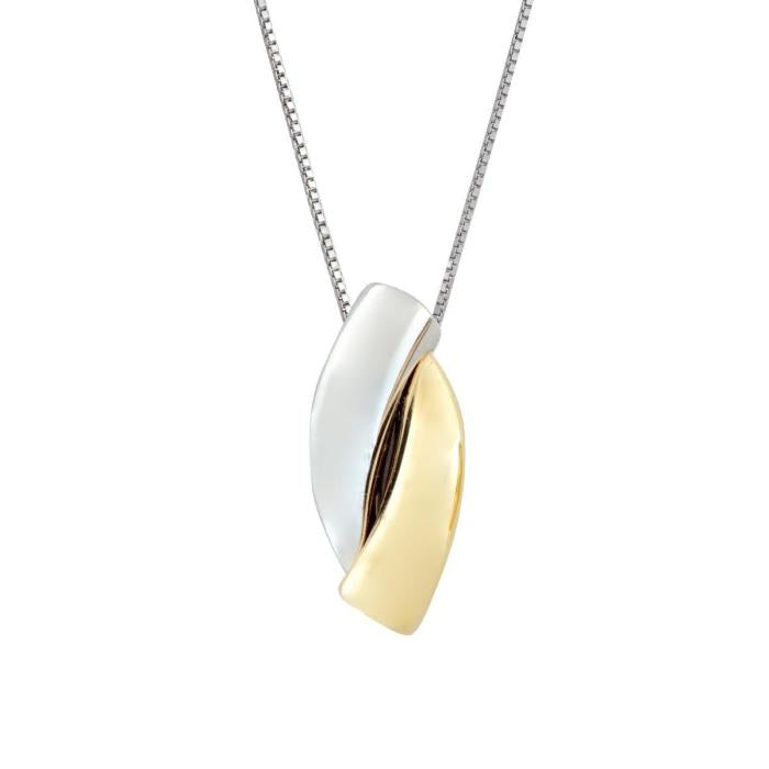 Collier bicolore poli en or 18 carats 