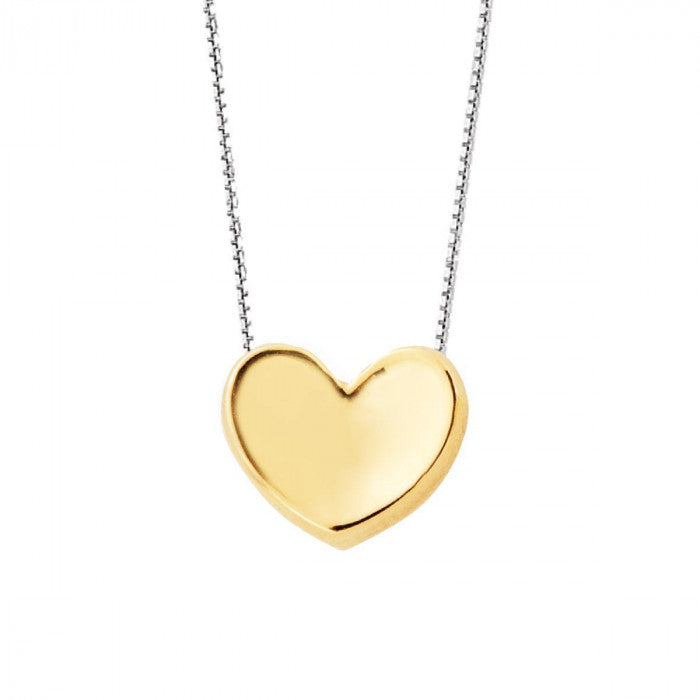 Collana Cuore incavato in oro giallo lucido 18kt