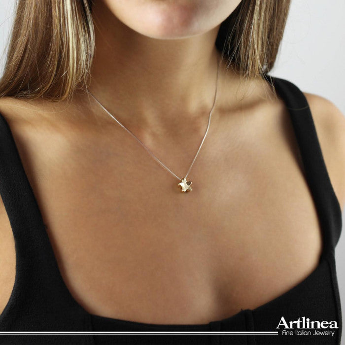 Collana Fiore in oro giallo lucido 18kt