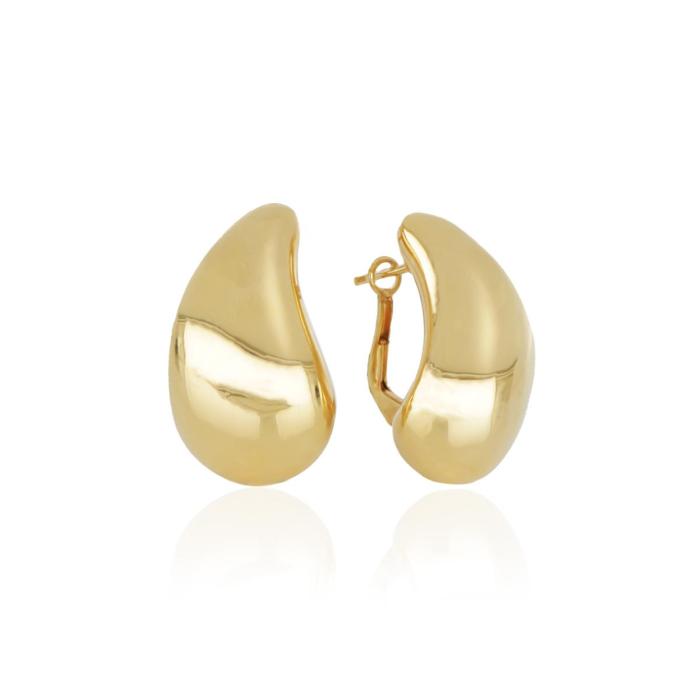 Boucles d'oreilles en or 18 carats avec finition polie jaune