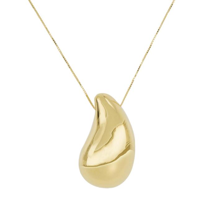 Collier en or 18 carats avec finition polie jaune