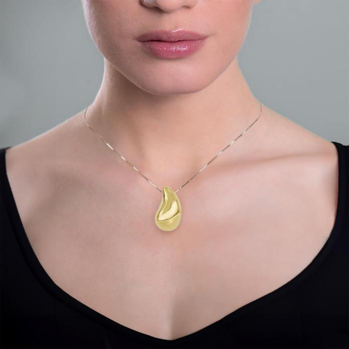 Collier en or 18 carats avec finition polie jaune