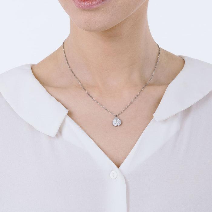 COLLIER FEMME EN ACIER AVEC COCCINELLE