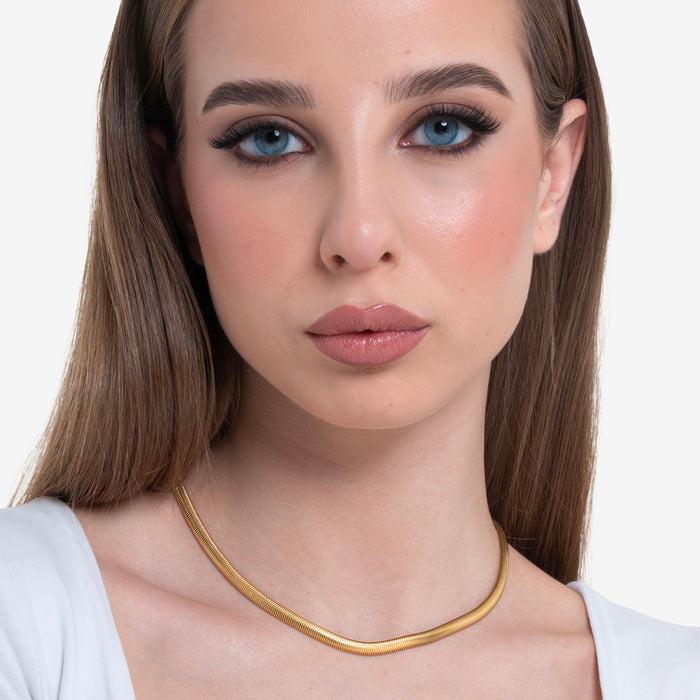 WOMEN'S SNAKE NECKLACE IN IP GOLD STEEL